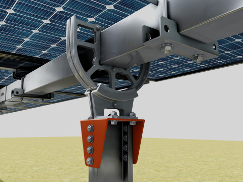 Solar Tracker Systems 1515 Panels 3D Model
