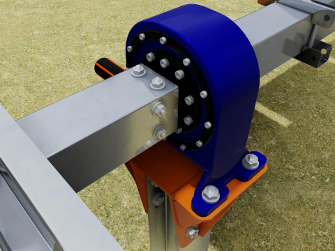 Solar Tracker Systems 1515 Panels 3D Model
