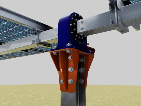 Solar Tracker Systems 1515 Panels 3D Model