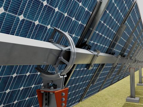 Solar Tracker Systems 1515 Panels 3D Model