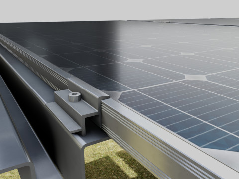 Solar Tracker Systems 1515 Panels 3D Model