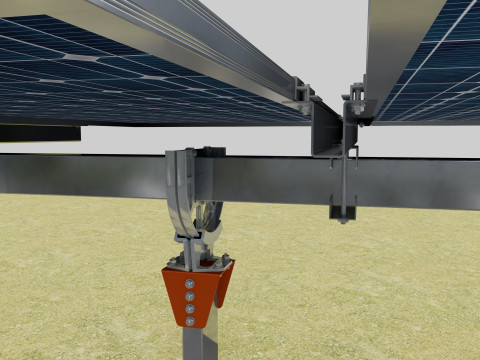 Solar Tracker Systems 1515 Panels 3D Model