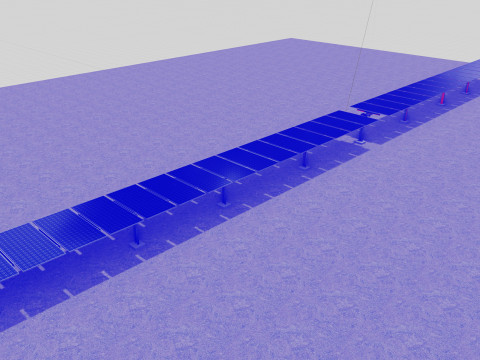 Solar Tracker Systems 1515 Panels 3D Model