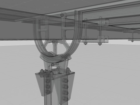 Solar Tracker Systems 1515 Panels 3D Model