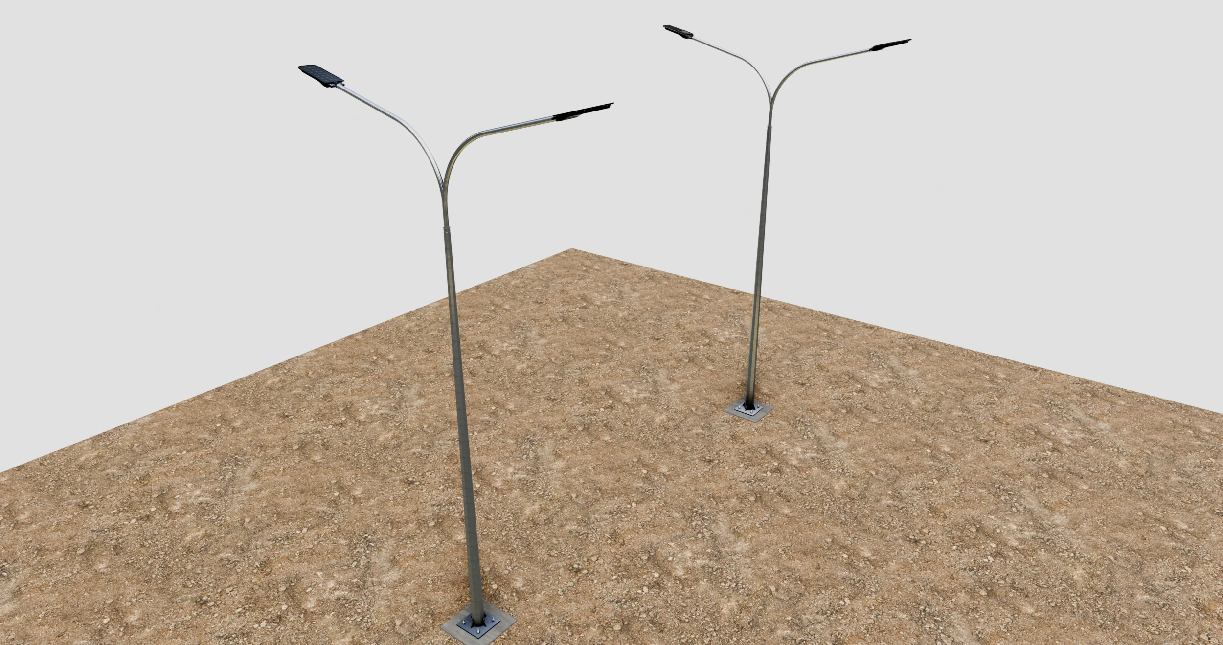 6MT LIGHTING POLE-DOUBLE BENDING ARM 3D Model .c4d .max .obj .3ds .fbx .stl .blend