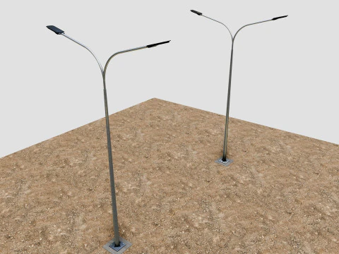 ОСВЕЩАЮЩИЙ СТОЛБ 6 МТ &ndash; ДВОЙНОЙ ИЗГИБАЮЩИЙ РЫЧАГ 3D Модель