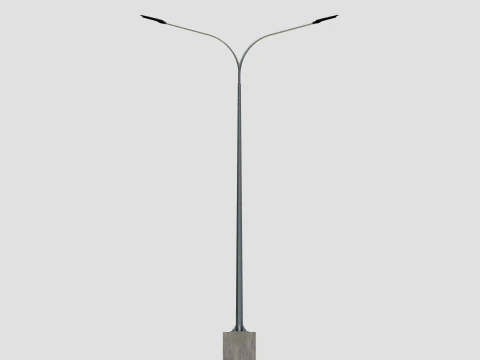 6MT LIGHTING POLE-DOUBLE BENDING ARM 3D Model