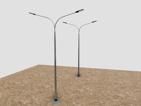 6MT LIGHTING POLE-DOUBLE BENDING ARM 3D 모델