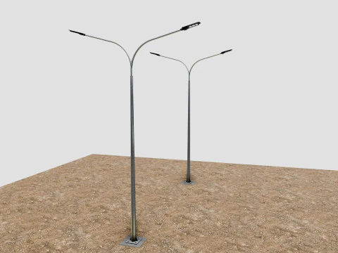 6MT LIGHTING POLE-DOUBLE BENDING ARM 3D Model