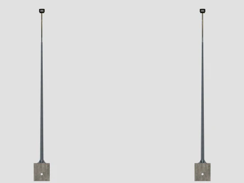 6MT LIGHTING POLE-DOUBLE BENDING ARM 3D Model