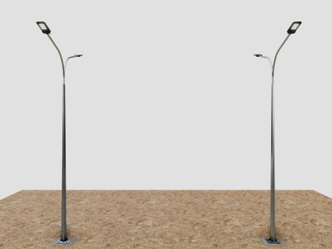 6MT LIGHTING POLE-DOUBLE BENDING ARM 3D 모델