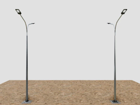 6MT LIGHTING POLE-DOUBLE BENDING ARM 3D Model