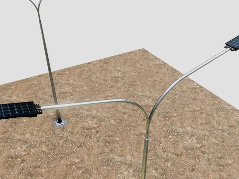 6MT LIGHTING POLE-DOUBLE BENDING ARM 3D Model