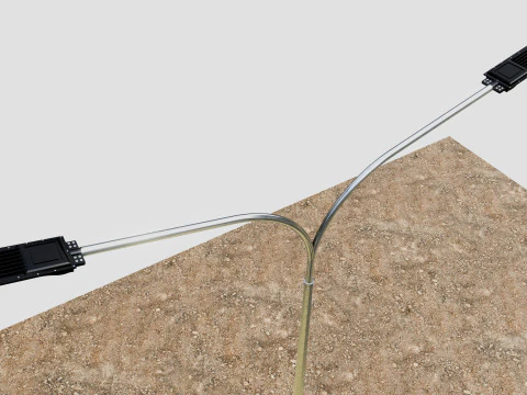 6MT LIGHTING POLE-DOUBLE BENDING ARM 3D Model