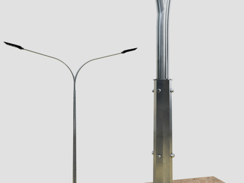 6MT LIGHTING POLE-DOUBLE BENDING ARM 3D 모델