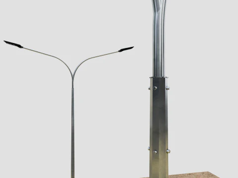 6MT LIGHTING POLE-DOUBLE BENDING ARM 3D Model