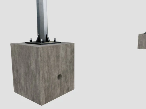 6MT LIGHTING POLE-DOUBLE BENDING ARM 3D Model