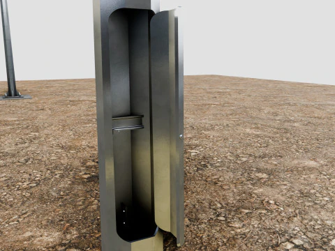 6MT LIGHTING POLE-DOUBLE BENDING ARM 3D Model