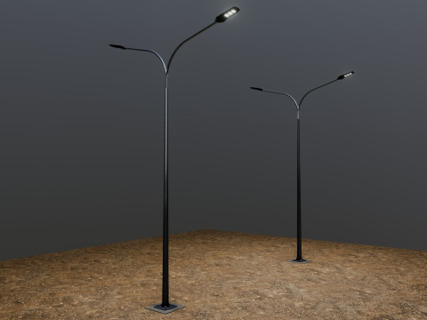 6MT LIGHTING POLE-DOUBLE BENDING ARM 3D 모델