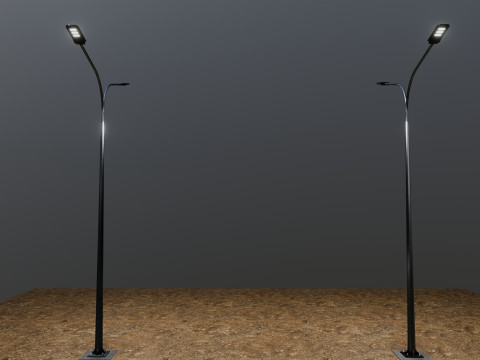 6MT LIGHTING POLE-DOUBLE BENDING ARM 3D 모델