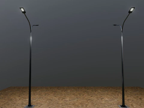 6MT LIGHTING POLE-DOUBLE BENDING ARM 3D Model