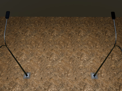 6MT LIGHTING POLE-DOUBLE BENDING ARM 3D 모델