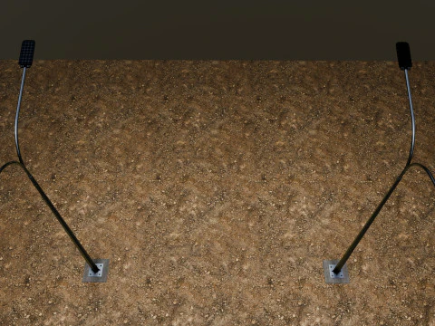 6MT LIGHTING POLE-DOUBLE BENDING ARM 3D Model