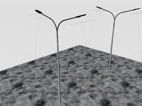 6MT LIGHTING POLE-DOUBLE BENDING ARM 3D 모델