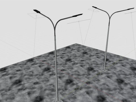 6MT LIGHTING POLE-DOUBLE BENDING ARM 3D Model