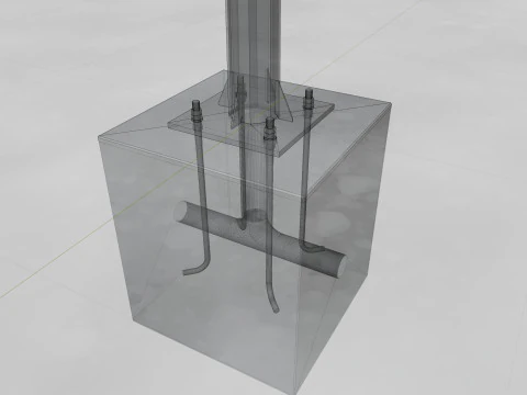 6MT LIGHTING POLE-DOUBLE BENDING ARM 3D Model