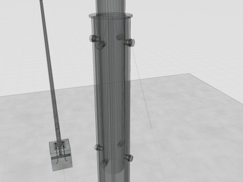 6MT LIGHTING POLE-DOUBLE BENDING ARM 3D 모델