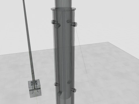 6MT LIGHTING POLE-DOUBLE BENDING ARM 3D Model