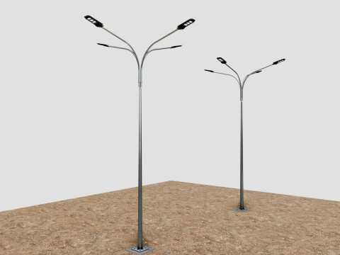 6MT LIGHTING POLE-QUADRUPLE BENDING ARM 3Dモデル