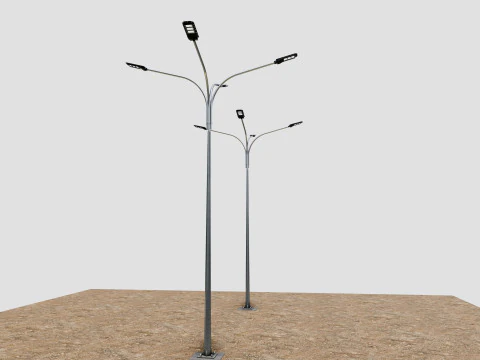 6MT LIGHTING POLE-QUADRUPLE BENDING ARM 3D Model