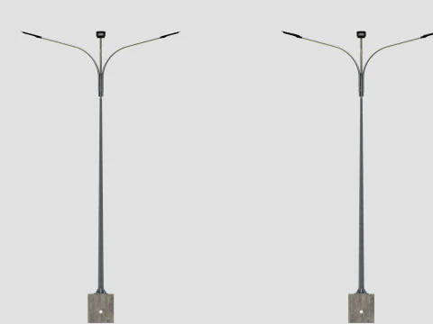 6MT LIGHTING POLE-QUADRUPLE BENDING ARM 3D Model