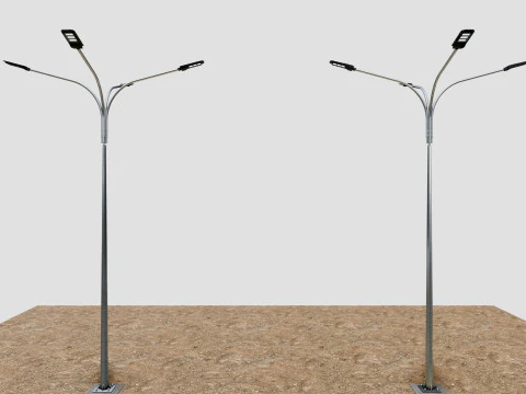 6MT LIGHTING POLE-QUADRUPLE BENDING ARM 3D Model