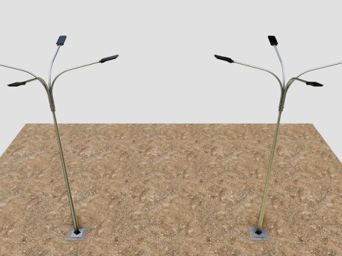 6MT LIGHTING POLE-QUADRUPLE BENDING ARM 3D Model