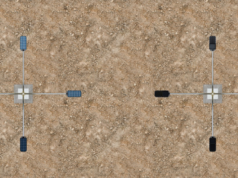 6MT LIGHTING POLE-QUADRUPLE BENDING ARM Modello 3D