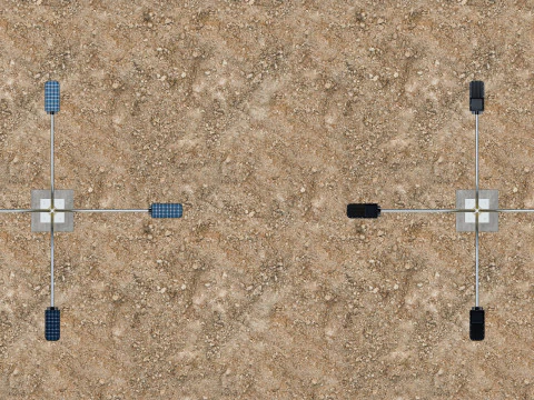 6MT LIGHTING POLE-QUADRUPLE BENDING ARM 3D Model
