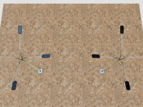 6MT LIGHTING POLE-QUADRUPLE BENDING ARM Modello 3D