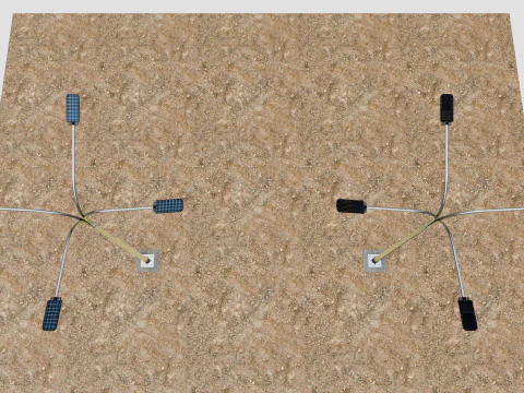 6MT LIGHTING POLE-QUADRUPLE BENDING ARM 3D Model