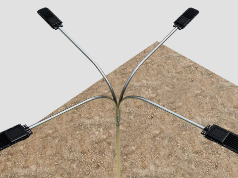6MT LIGHTING POLE-QUADRUPLE BENDING ARM 3D Model