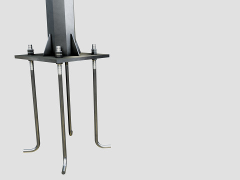 6MT LIGHTING POLE-QUADRUPLE BENDING ARM Modello 3D