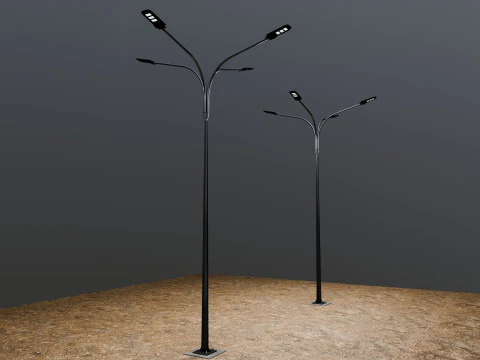 6MT LIGHTING POLE-QUADRUPLE BENDING ARM 3D Model