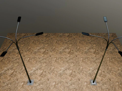 6MT LIGHTING POLE-QUADRUPLE BENDING ARM 3D Model