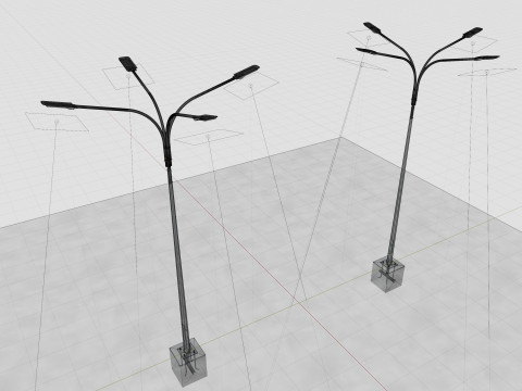 6MT LIGHTING POLE-QUADRUPLE BENDING ARM Modello 3D