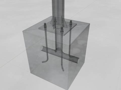 6MT LIGHTING POLE-QUADRUPLE BENDING ARM Modello 3D