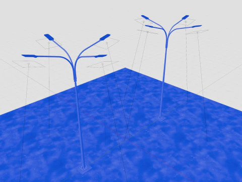 6MT LIGHTING POLE-QUADRUPLE BENDING ARM 3D Model