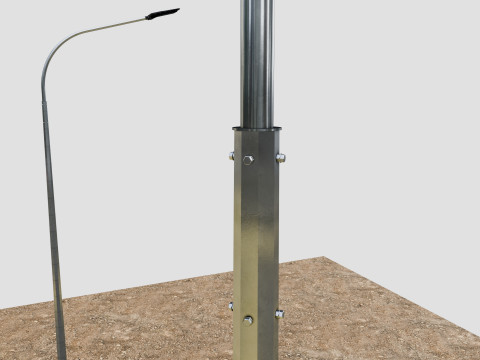 6MT LIGHTING POLE-SINGLE BENDING ARM 3D मॉडल