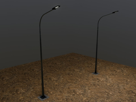 6MT LIGHTING POLE-SINGLE BENDING ARM 3D मॉडल